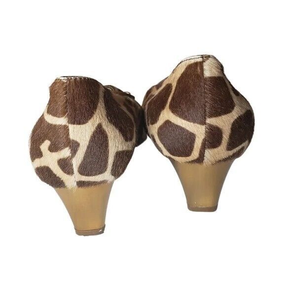 Prada Vintage Calf Hair Giraffe Print Buckle Kitten Heels~$585 - Picture 7 of 13